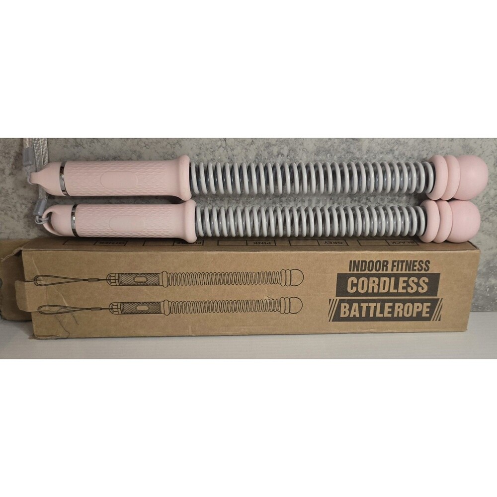 Weighted Ropeless Battle Ropes - Cordless Workout Ropes for Home Gym - Pink